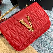 Versace Quilted Top Handle Barocco V Bag in Red - 4
