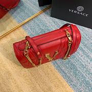 Versace Quilted Top Handle Barocco V Bag in Red - 6