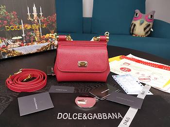 DG dauphine leather Sicily mini bag in red