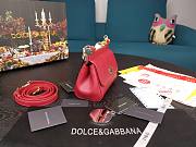 DG dauphine leather Sicily mini bag in red - 4