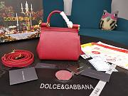 DG dauphine leather Sicily mini bag in red - 3