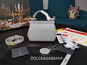 DG dauphine leather Sicily mini bag in gray - 6