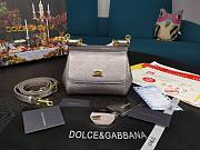 DG dauphine leather Sicily mini bag in silver - 1