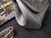 DG dauphine leather Sicily mini bag in silver - 5