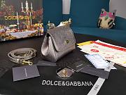 DG dauphine leather Sicily mini bag in silver - 4