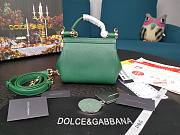 DG dauphine leather Sicily mini bag in green - 4