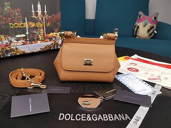 DG dauphine leather Sicily mini bag in brown