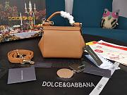 DG dauphine leather Sicily mini bag in brown - 5