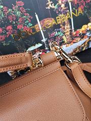 DG dauphine leather Sicily mini bag in brown - 3