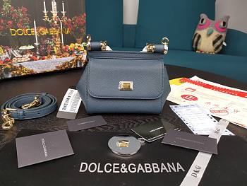 DG dauphine leather Sicily mini bag in blue