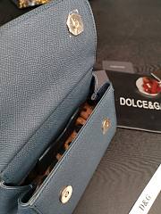 DG dauphine leather Sicily mini bag in blue - 5