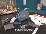 DG dauphine leather Sicily mini bag in blue - 3