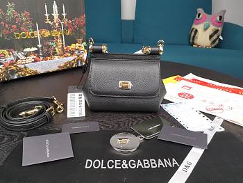 DG dauphine leather Sicily mini bag in black