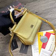 D&G dauphine leather Sicily small bag in gold - 6