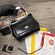 D&G dauphine leather Sicily small bag in black skin  - 1