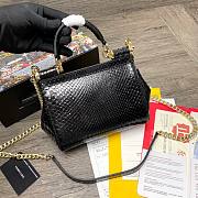 D&G dauphine leather Sicily small bag in black skin  - 2