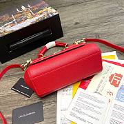 D&G dauphine leather Sicily small bag in red - 6