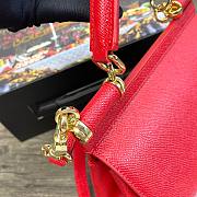 D&G dauphine leather Sicily small bag in red - 3