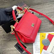 D&G dauphine leather Sicily small bag in red - 2