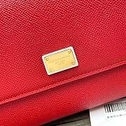 D&G dauphine leather Sicily small bag in red - 4