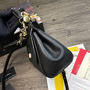 D&G dauphine leather Sicily small bag in black - 4