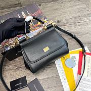 D&G dauphine leather Sicily small bag in black - 1