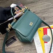 D&G dauphine leather Sicily small bag in green - 4