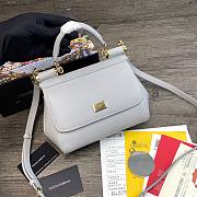 D&G dauphine leather Sicily small bag in white - 1