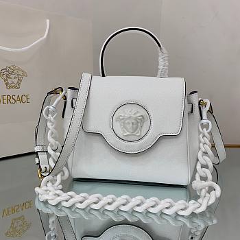 Versace La Medusa Small Handbag in White | DBFI040