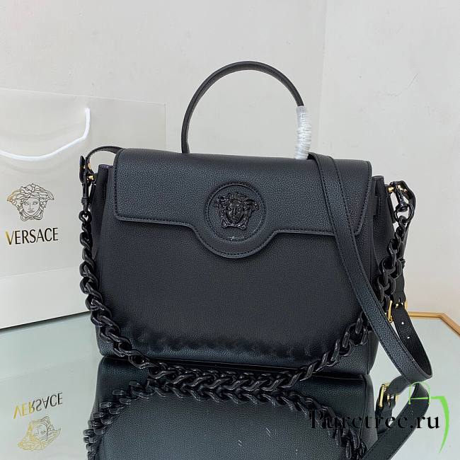 Versace La Medusa Large Handbag in black & black hardware | DBFI039 - 1