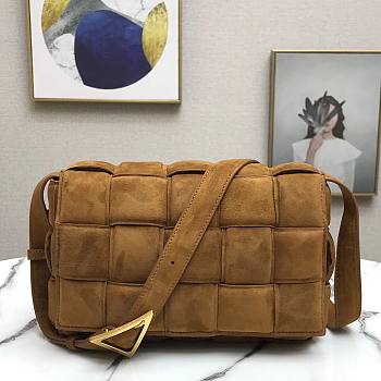 BV Padded Casette Cross-body Bag in caramel velvet | 591970