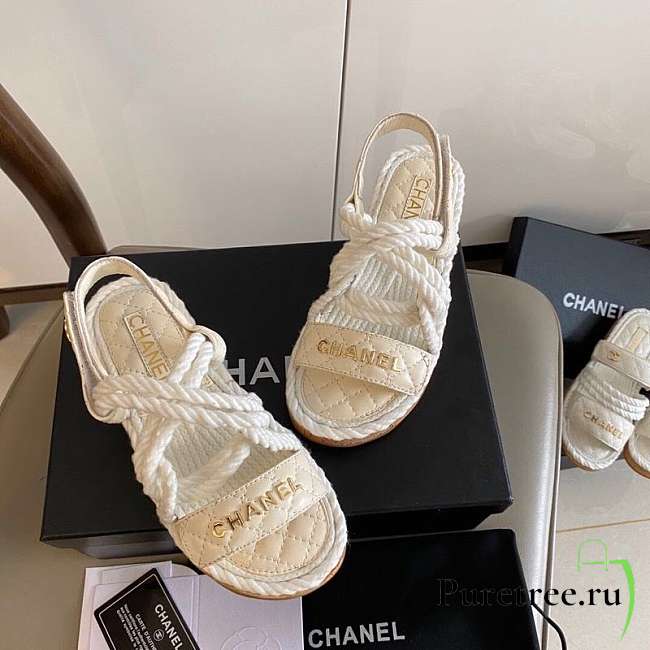 Chanel women sandals in white  - 1
