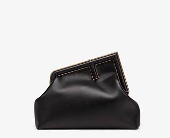 FENDI First Medium Black leather bag | 8BP127