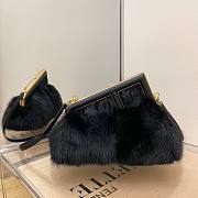 FENDI First Small mink black leather bag | 8BP129 - 1