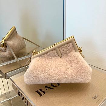 FENDI First Small Sheepskin beige leather bag | 8BP129