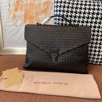 Bottega Veneta document case black handle bag