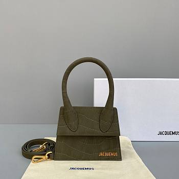 Jacquemus tote bag green leather 18cm