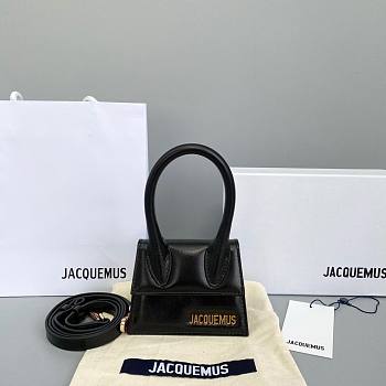 Jacquemus mini tote bag black leather 12cm
