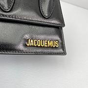 Jacquemus mini tote bag black leather 12cm - 5