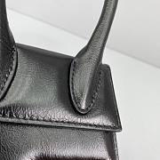 Jacquemus mini tote bag black leather 12cm - 6