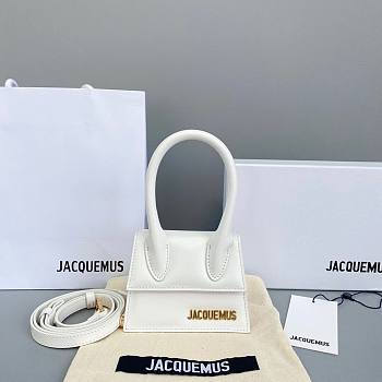 Jacquemus mini tote bag white leather 12cm