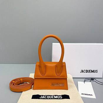 Jacquemus mini tote bag orange leather 12cm