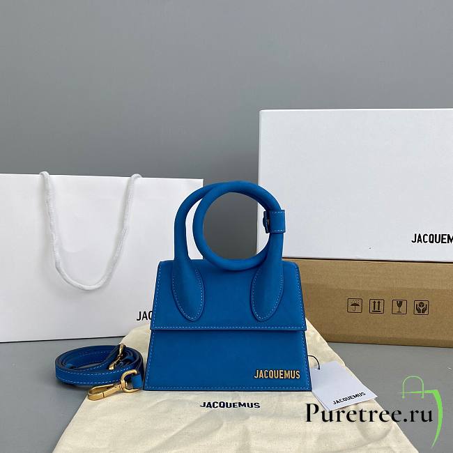 Jacquemus Le Chiquito Noeud Handbag blue 18cm - 1