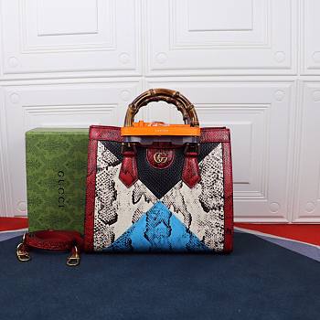 Gucci Diana Small Red Python Tote Bag 660195