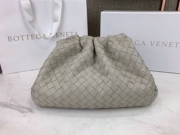 Bottega Veneta handwoven leather pouch in gray