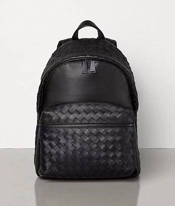 Bottega Veneta black leather backpack