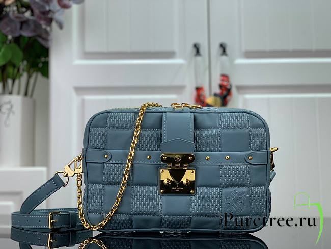Louis Vuitton Troca PM H27 in Blue M59116  - 1