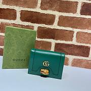 Gucci Diana card case wallet in navy blue leather - 1