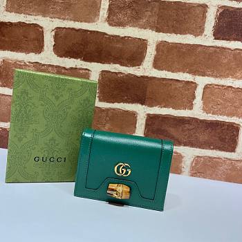Gucci Diana card case wallet in navy blue leather