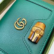 Gucci Diana card case wallet in navy blue leather - 4